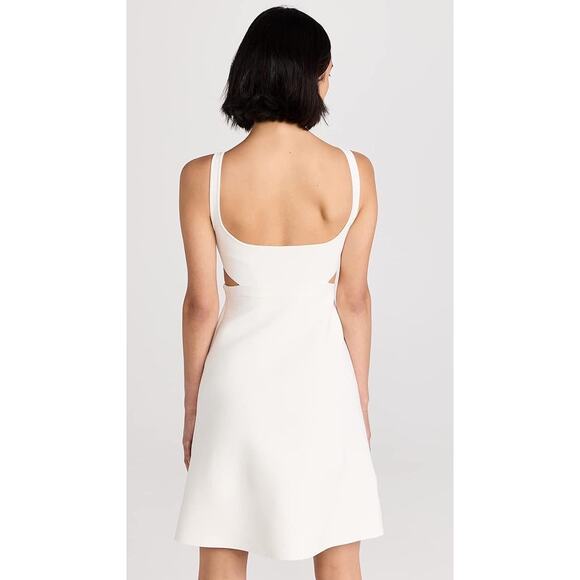 Milly White Sleeveless V-Neck Cut Out A-Line Mini Dress Size 2 - Picture 2 of 5